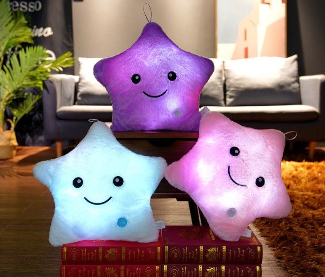Glowing Star Plush LED Pillow – Soft, Smiley & Full of Light
