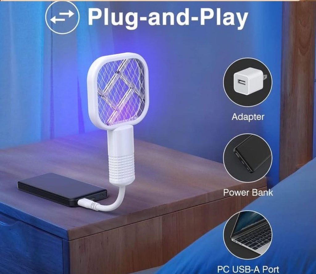 Electric Mosquito Swatter 🦟✨ – Rechargeable & Safe Touch