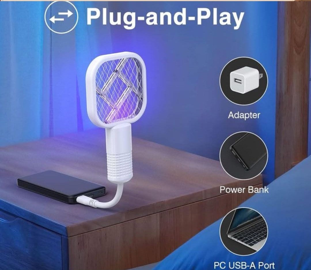 Electric Mosquito Swatter 🦟✨ – Rechargeable & Safe Touch